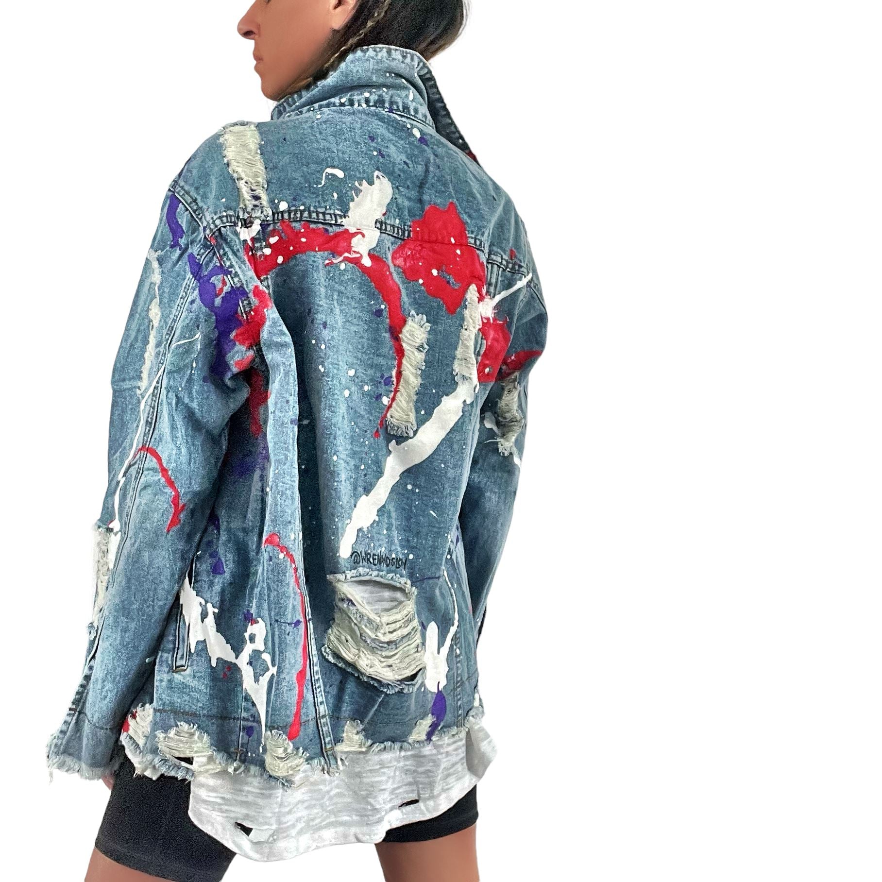 Buy Splatter World' Denim Jacket by Wren + Glory