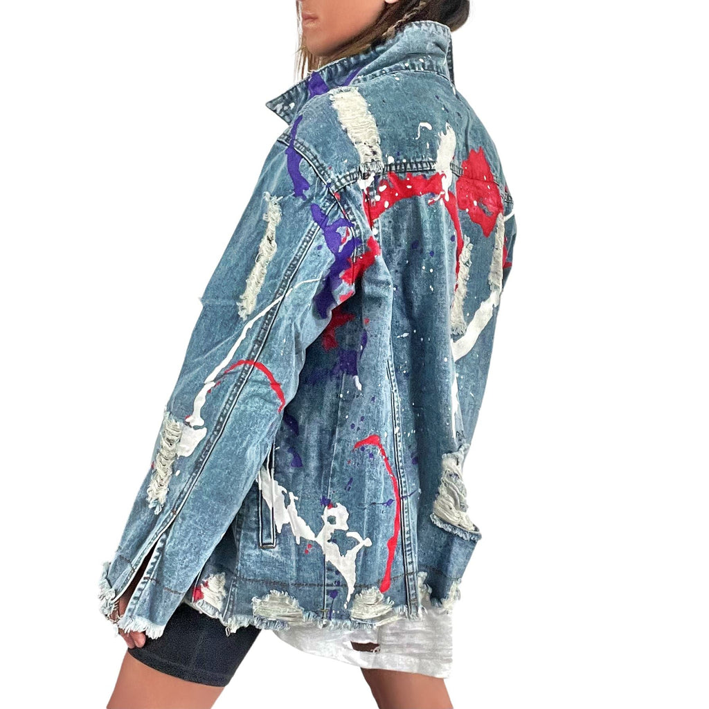 Buy Splatter World' Denim Jacket by Wren + Glory