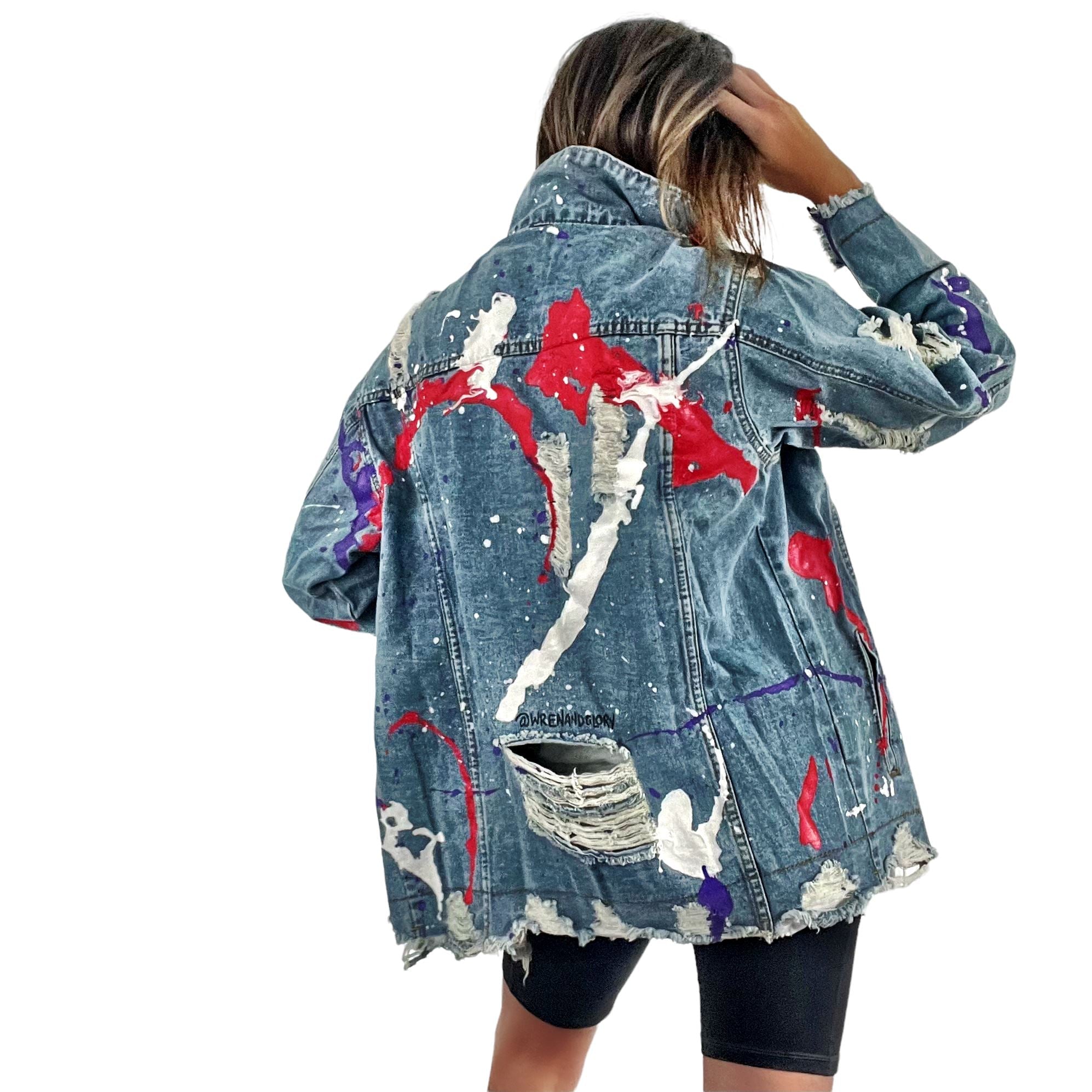 Buy Splatter World' Denim Jacket by Wren + Glory