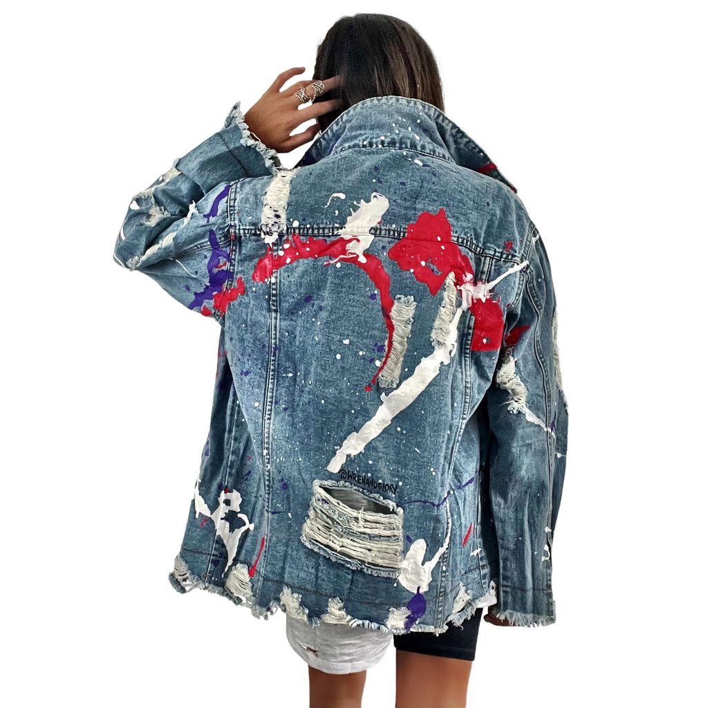 Buy Splatter World' Denim Jacket by Wren + Glory