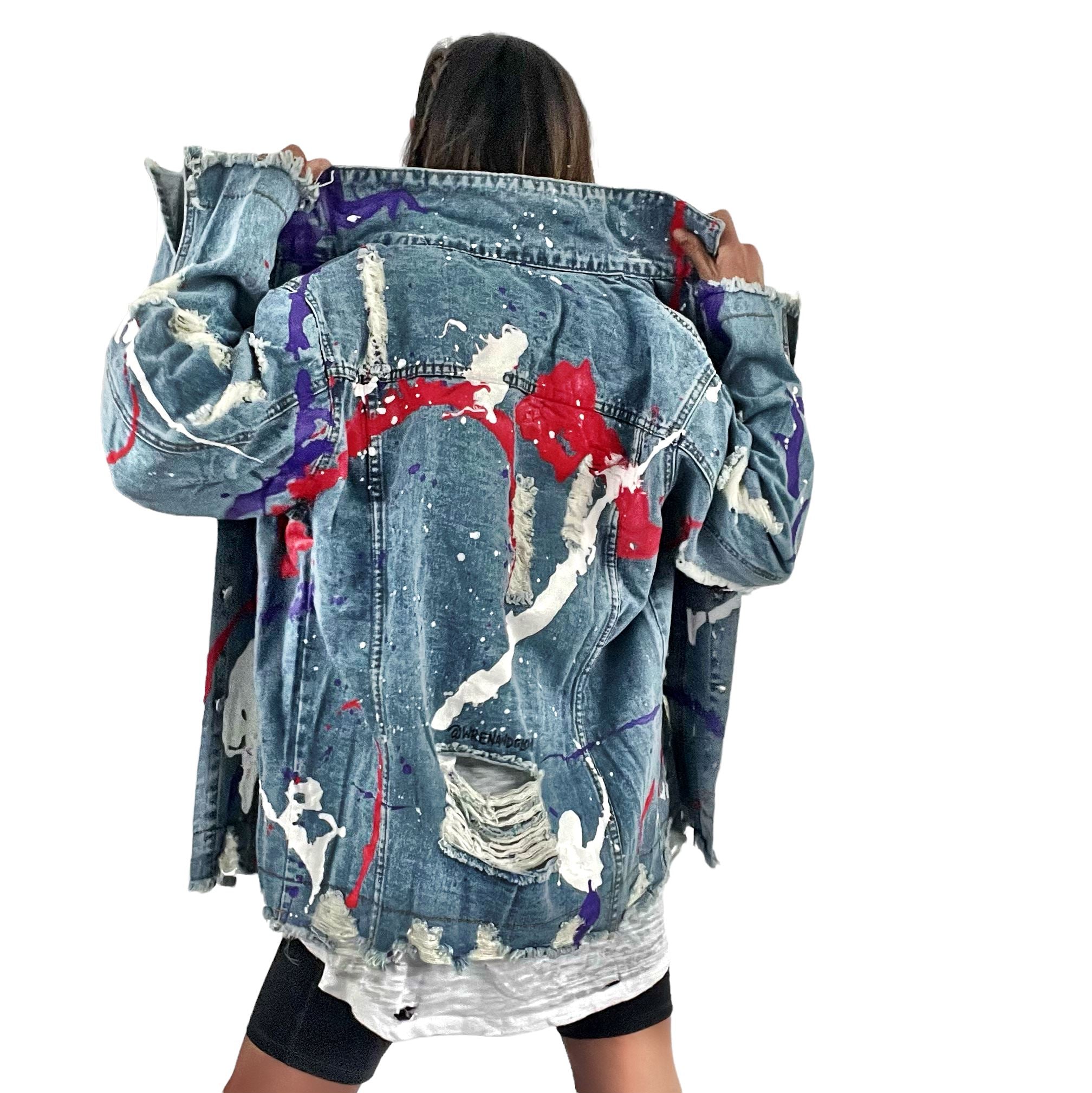 Buy Splatter World' Denim Jacket by Wren + Glory