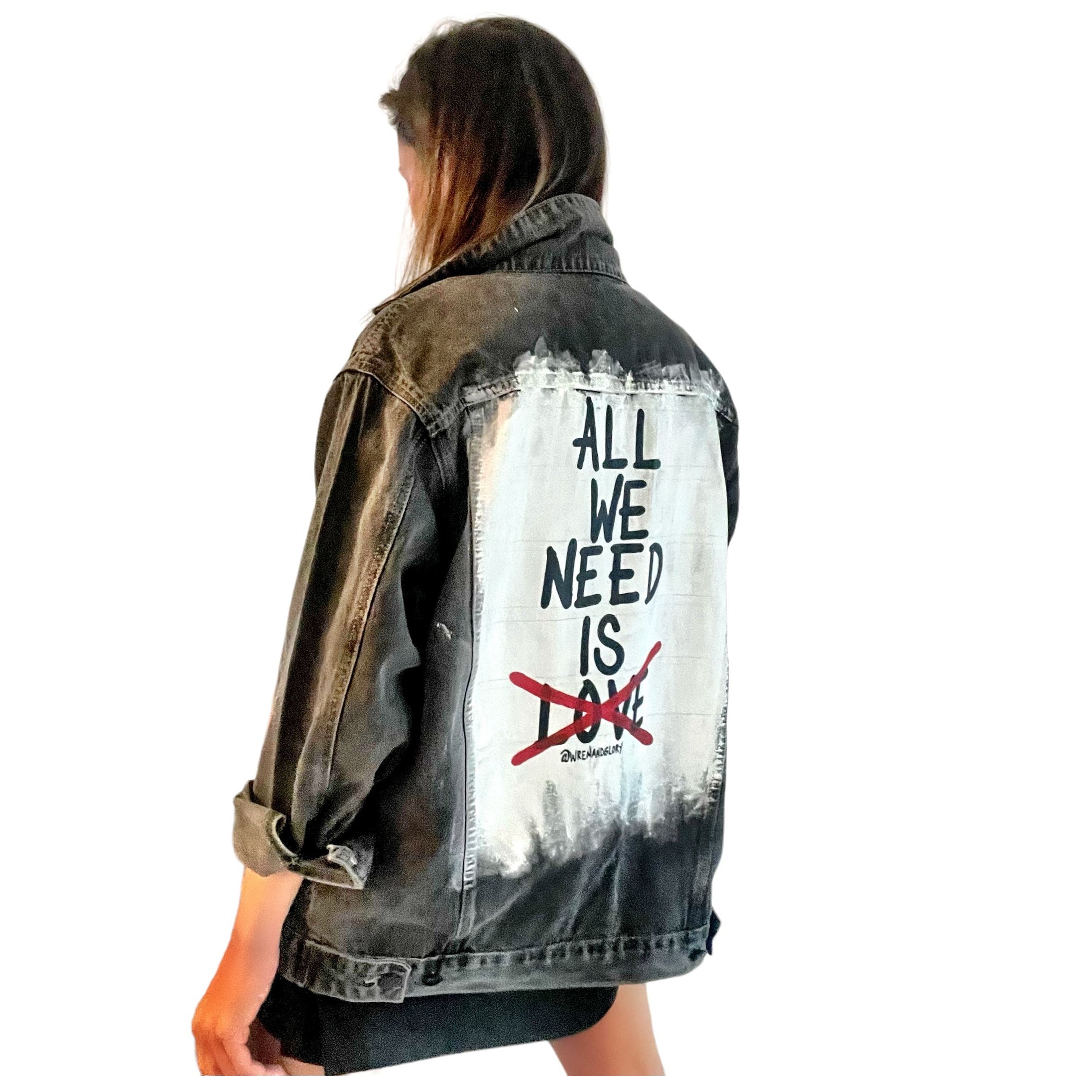 Buy What We Need' Denim Jacket by Wren + Glory