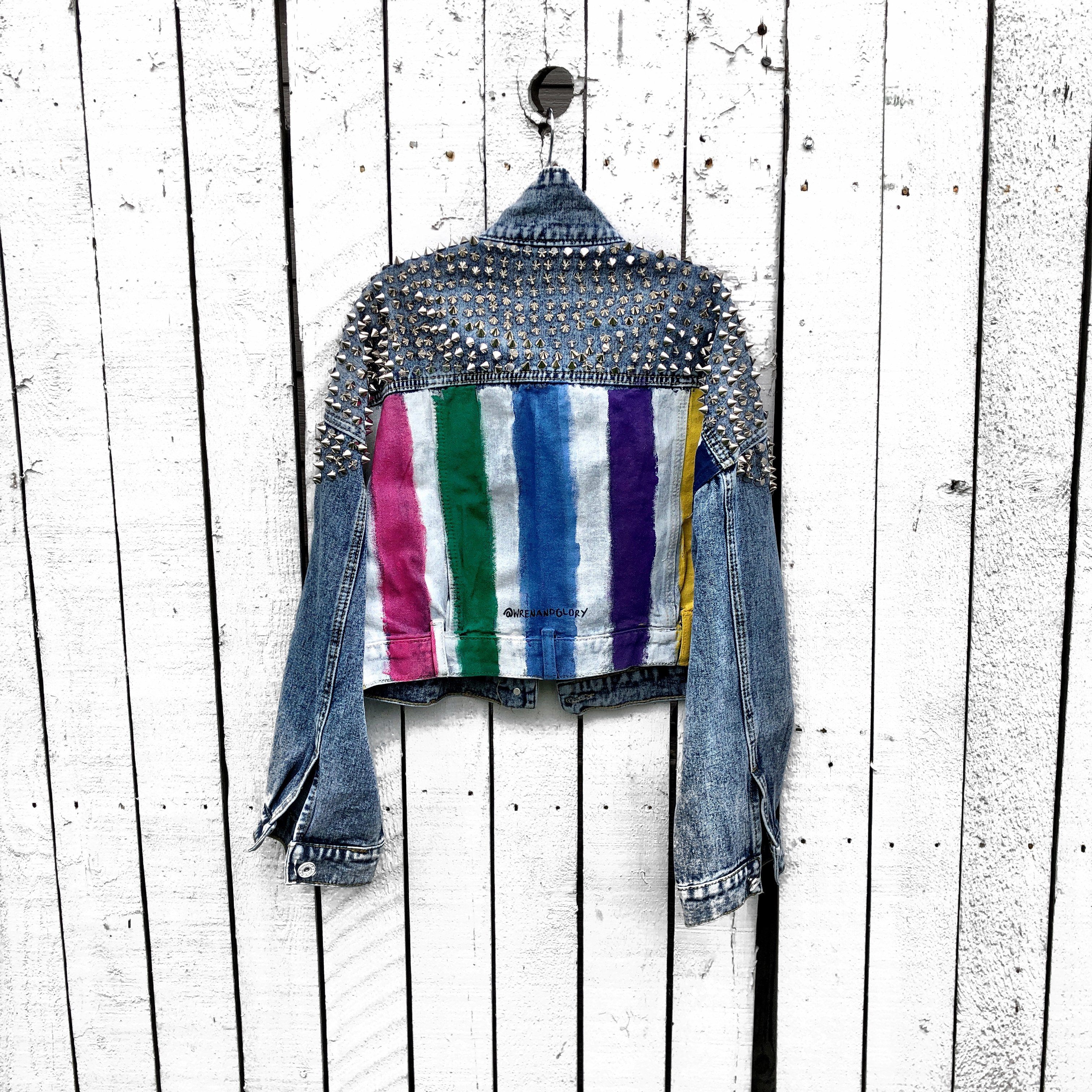 Buy RAINBOW SPIKE' DENIM JACKET by Wren + Glory