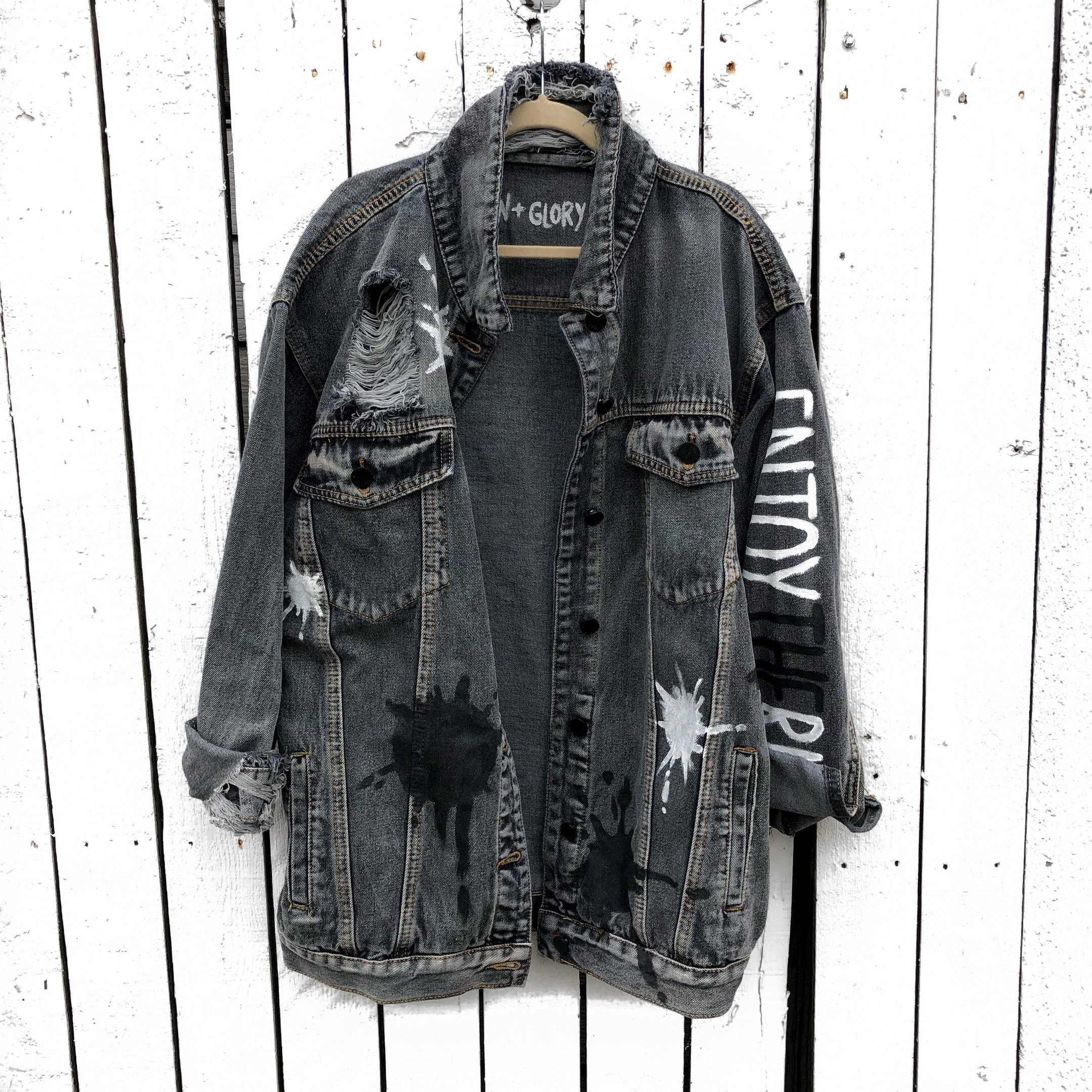 ENJOY THE RIDE' (with your initial) DENIM JACKET