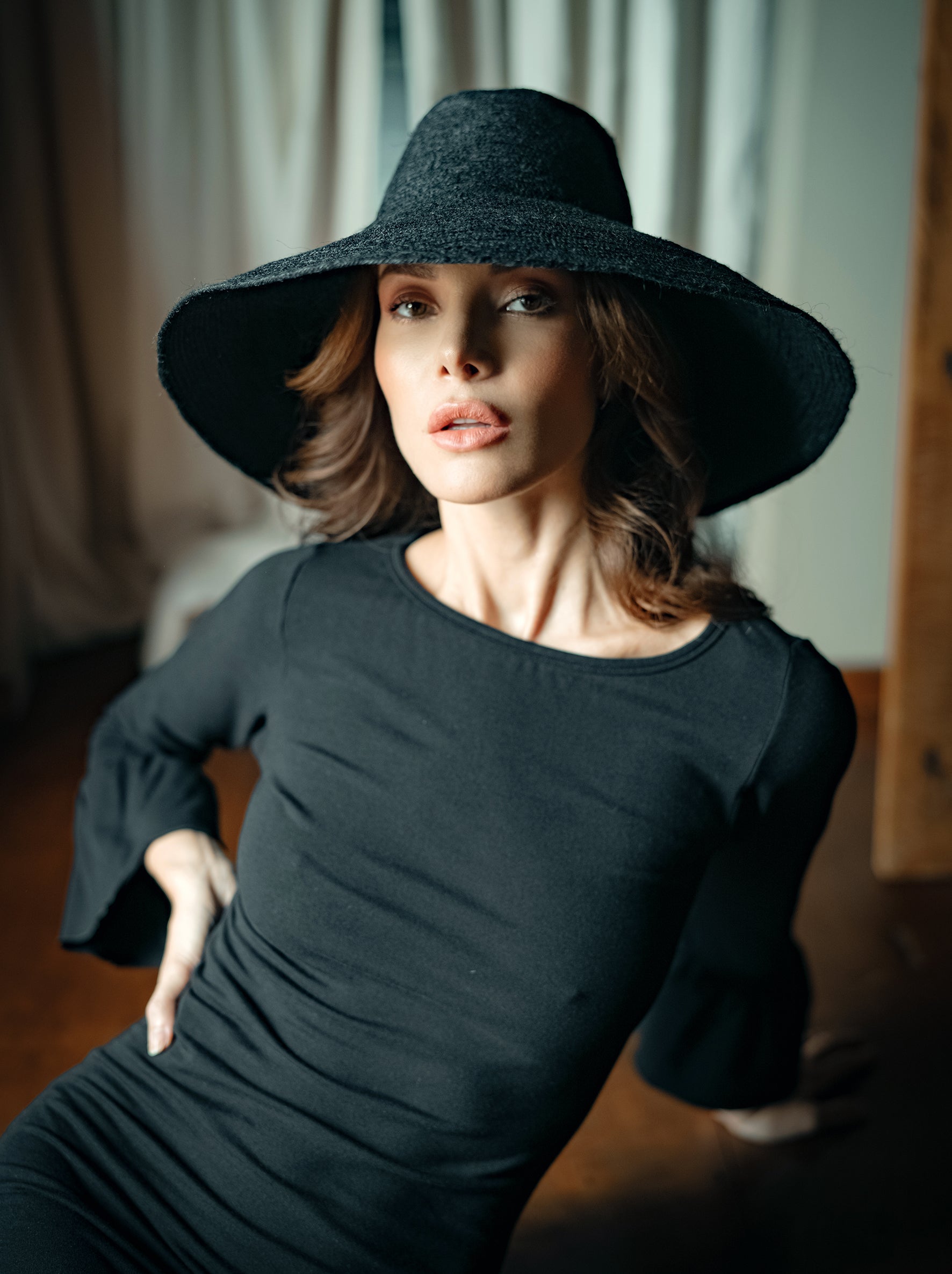 Buy RIRI Jute Straw Hat, in Black by BrunnaCo