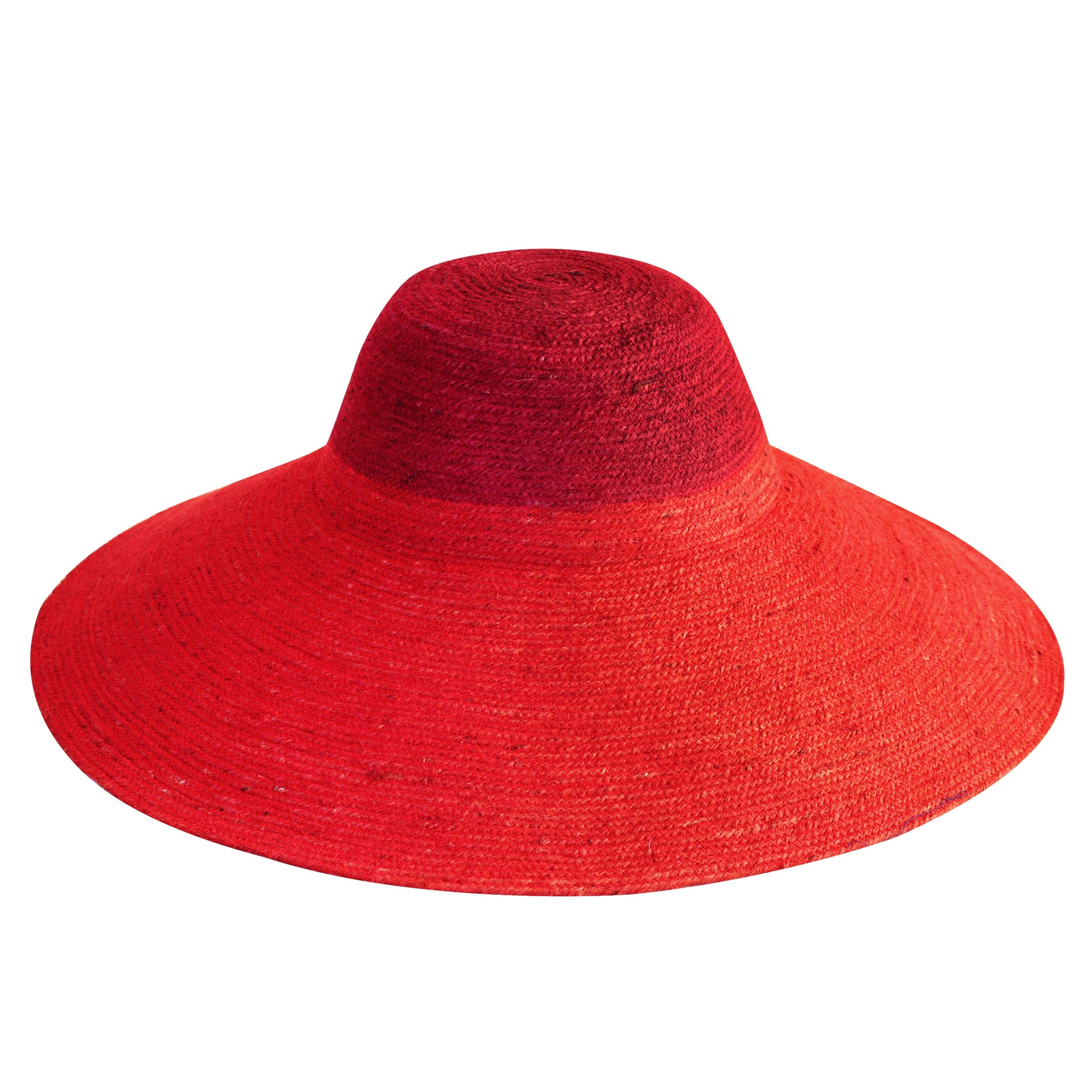 Buy RIRI DUO Jute Straw Hat, in Maroon & Red by BrunnaCo
