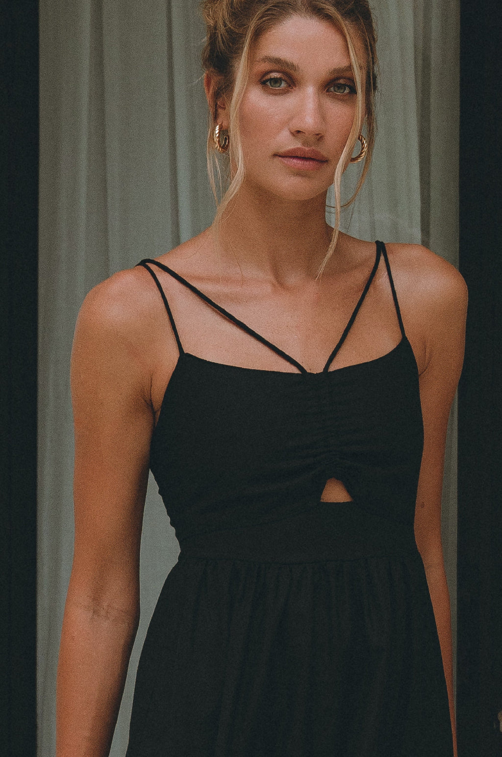 Buy Rafaela Strappy Linen Midi Dress by ELF