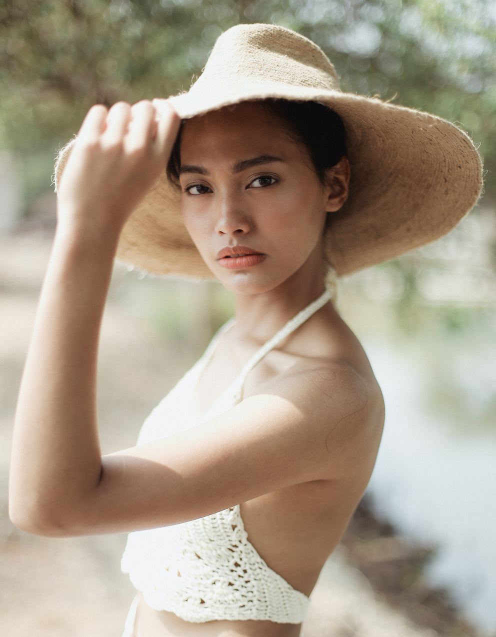Buy RIRI Jute Straw Hat, in Nude Beige by BrunnaCo