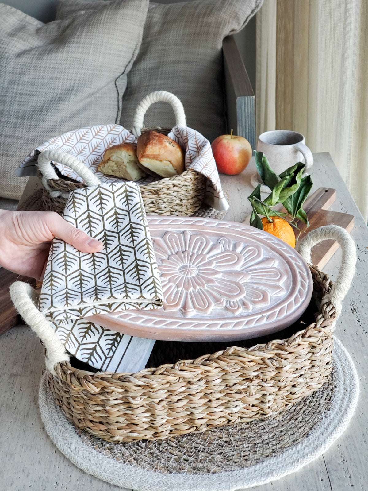 Buy Bread Warmer & Basket - Flower by KORISSA by KORISSA
