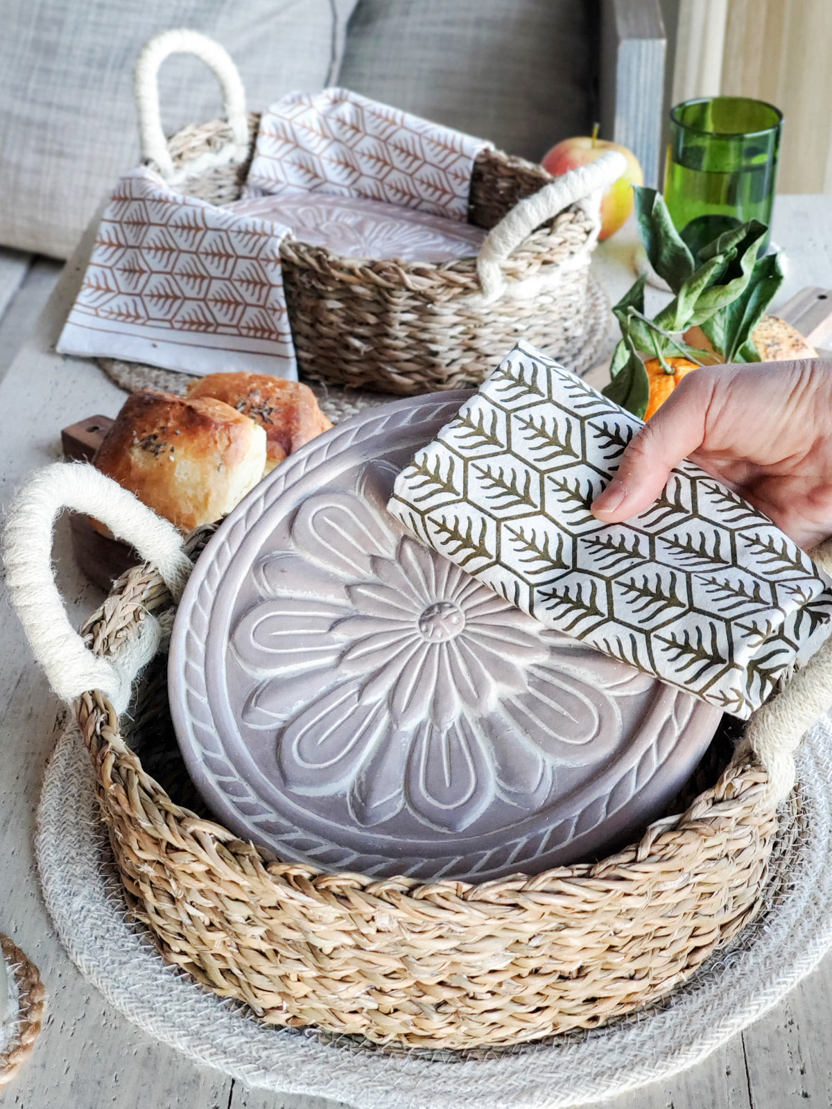 Buy Bread Warmer & Basket - Vintage Flower by KORISSA by KORISSA