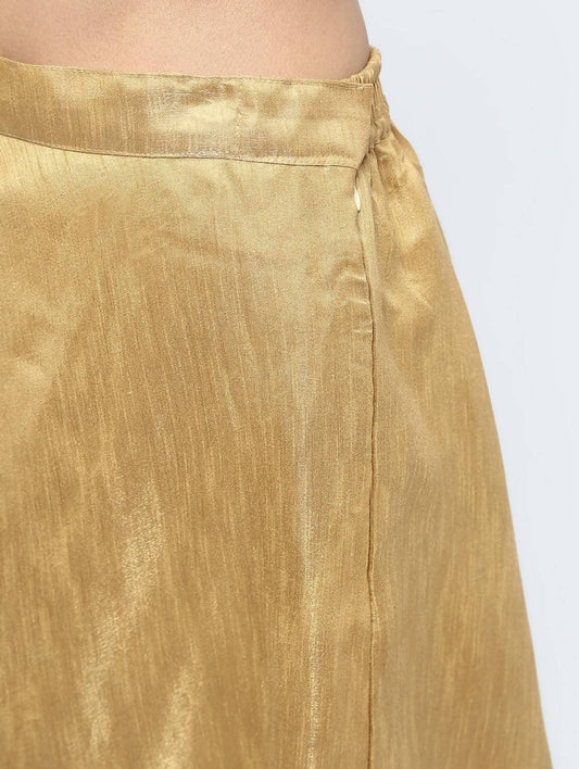 Buy Cheera Golden Color Silk Blend Long Skirt by Distacart