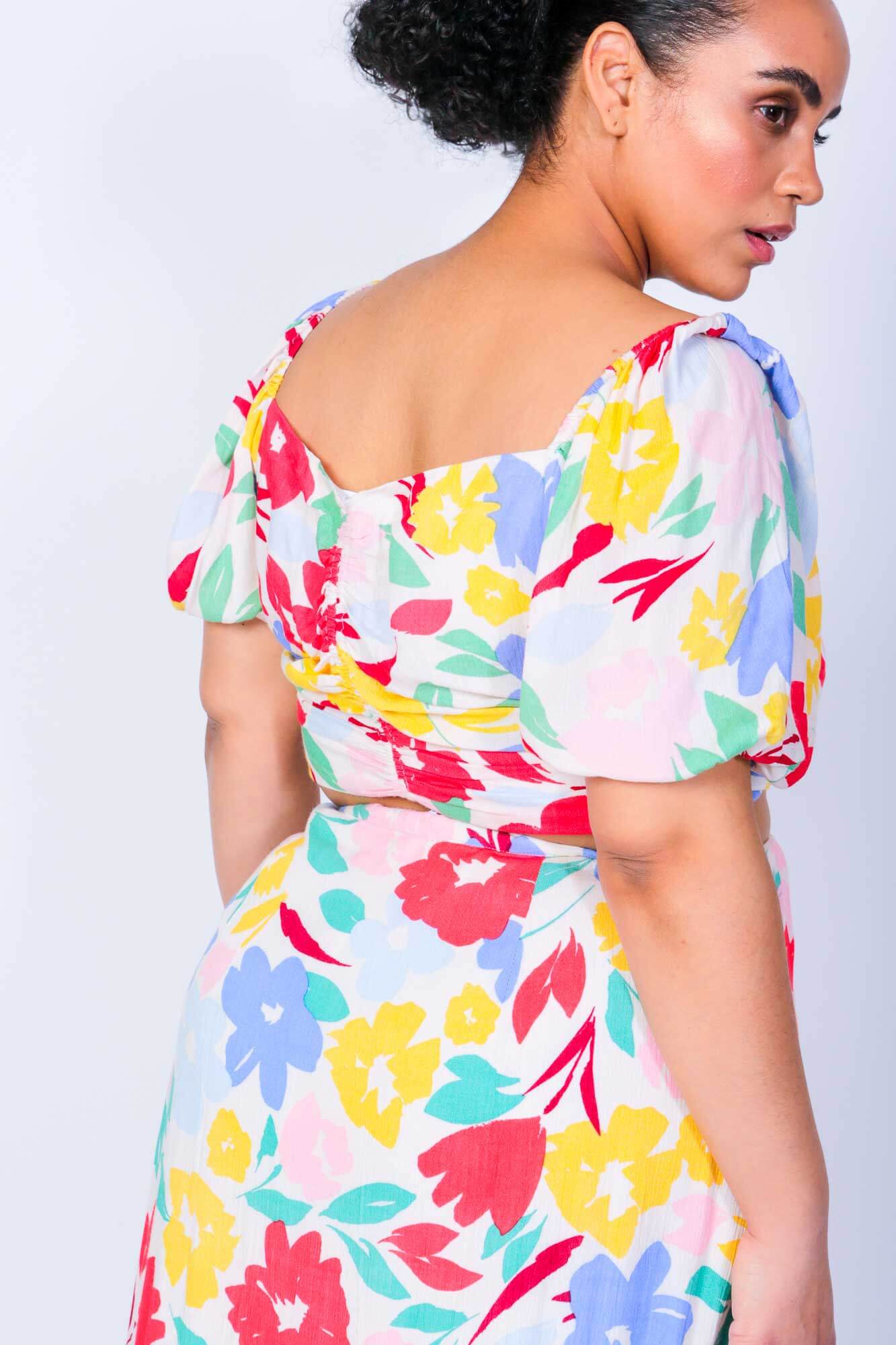 Buy Peaches & Herb Crop Top and Skirt Two Piece Set by LUVMEMORE