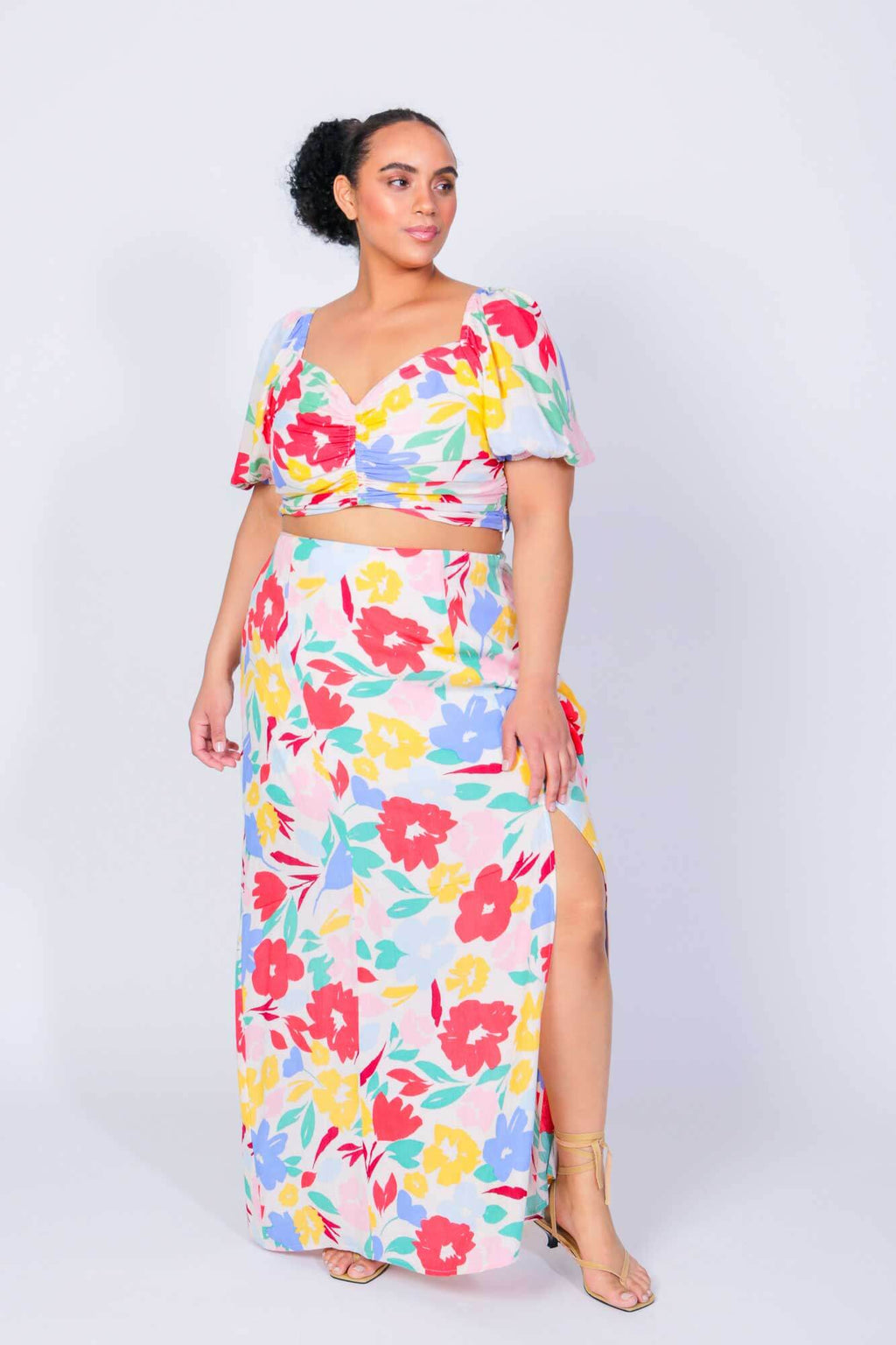Buy Peaches & Herb Crop Top and Skirt Two Piece Set by LUVMEMORE