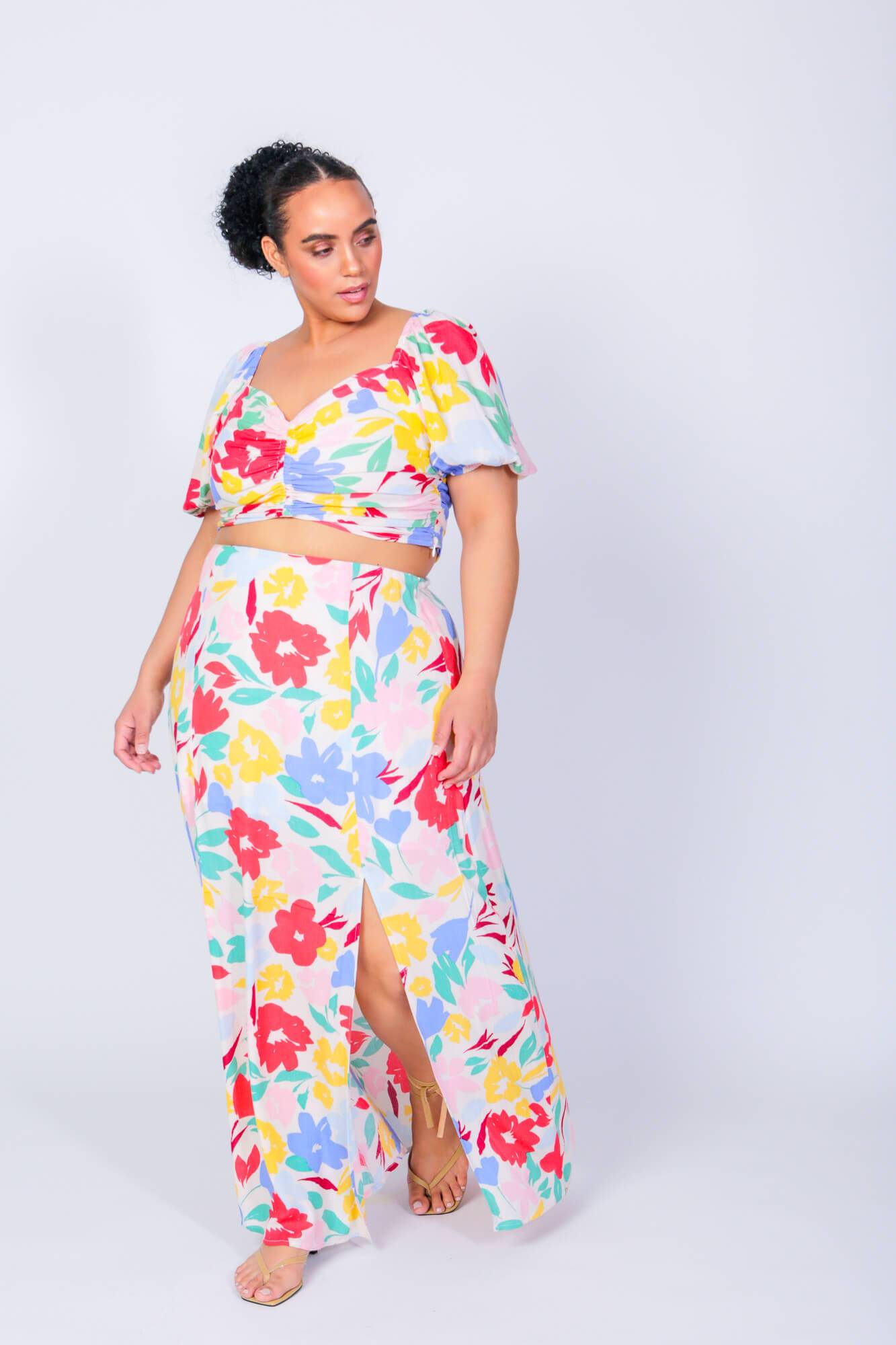 Peaches & Herb Crop Top and Skirt Two Piece Set