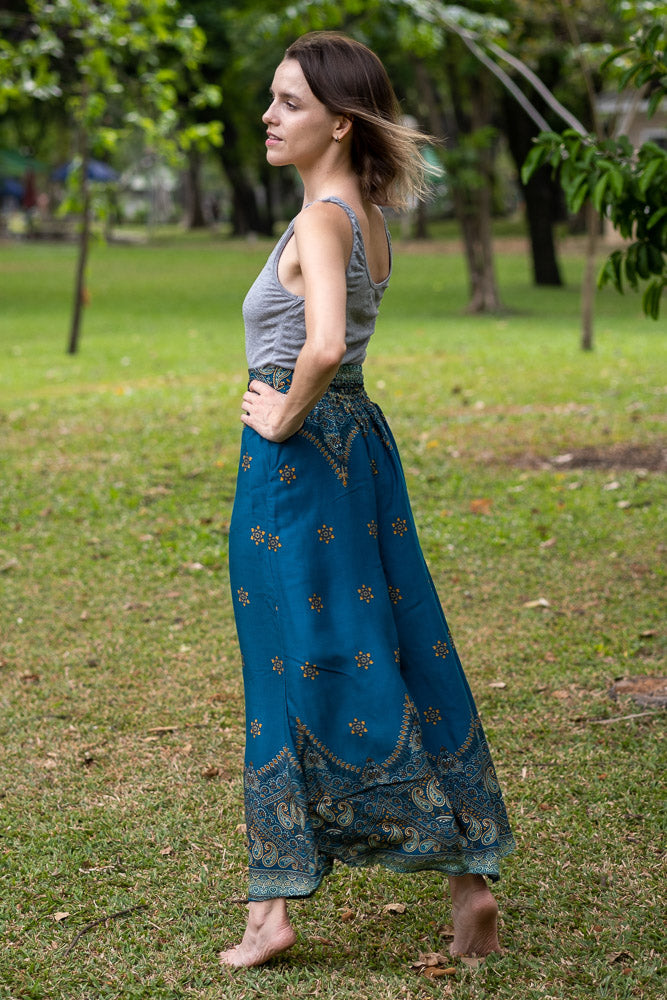 Buy Teal Palazzo Star Pants by Hippie Pants