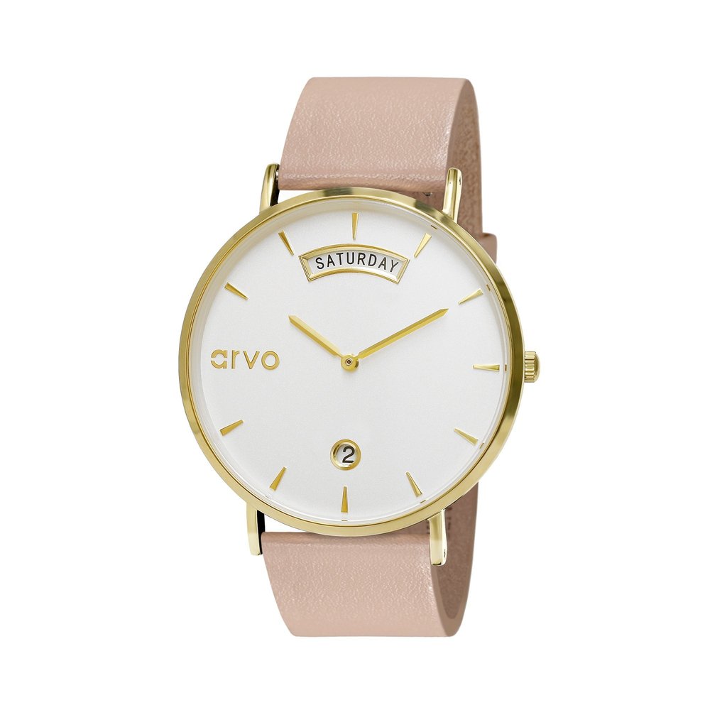 Buy Arvo Awristacrat Watch - Gold - Sand Leather Band by Arvo