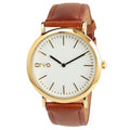 Buy Arvo White Time Sawyer Watch - Gold - Brown Leather by Arvo