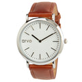 Buy Arvo White Time Sawyer Watch - Silver - Brown Leather by Arvo