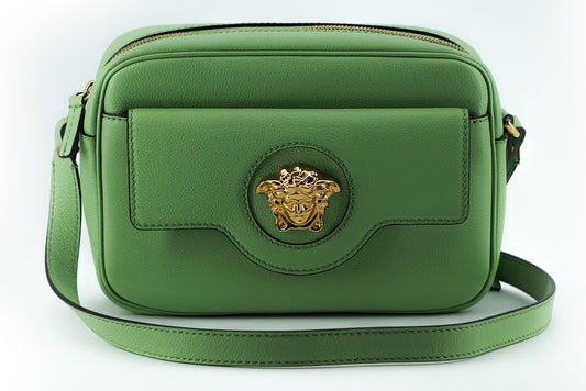 Mint Green Calf Leather Camera Shoulder Bag
