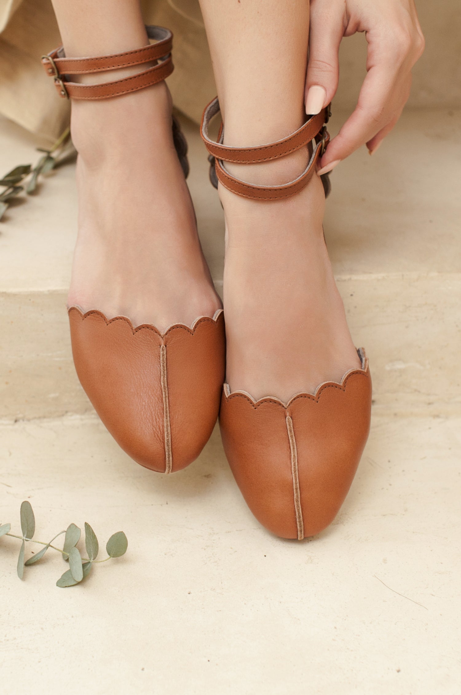 Buy Venus Leather Flats by ELF