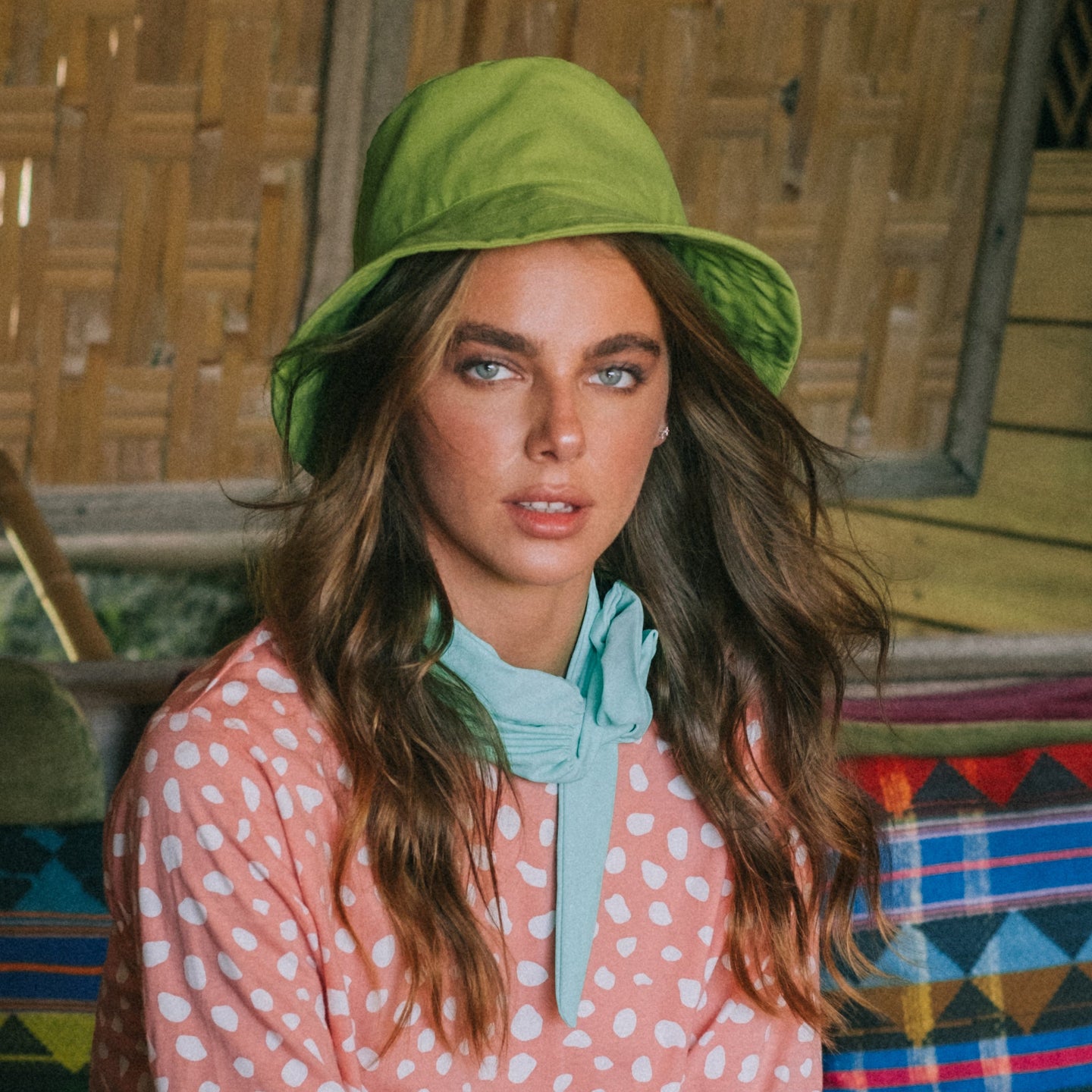 Buy WATU Seaside Cotton Bucket Hat, in Lime Green by BrunnaCo