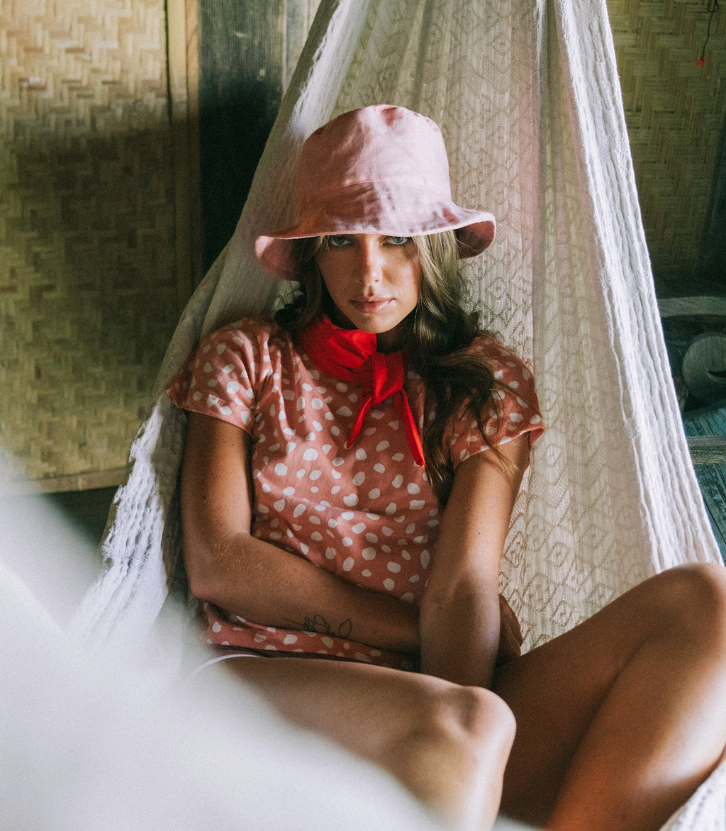 Buy WATU Seaside Linen Bucket Hat, in Salt Pink by BrunnaCo