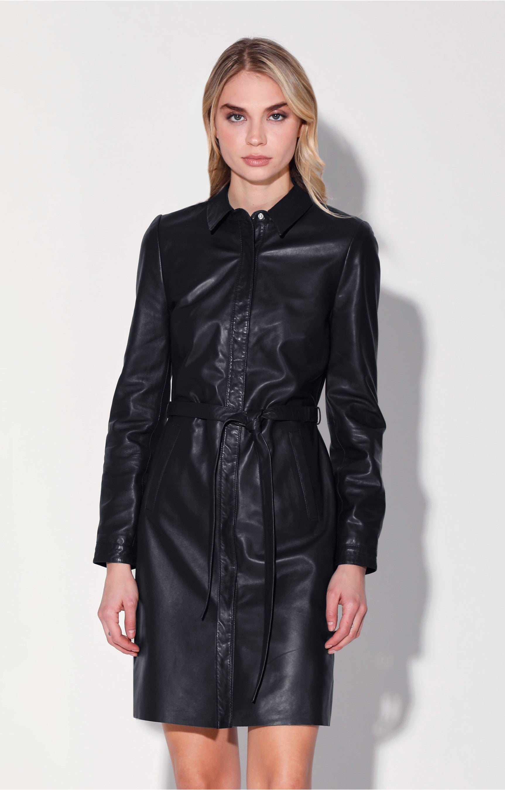 Buy Clara Dress, Black - Leather by Walter Baker