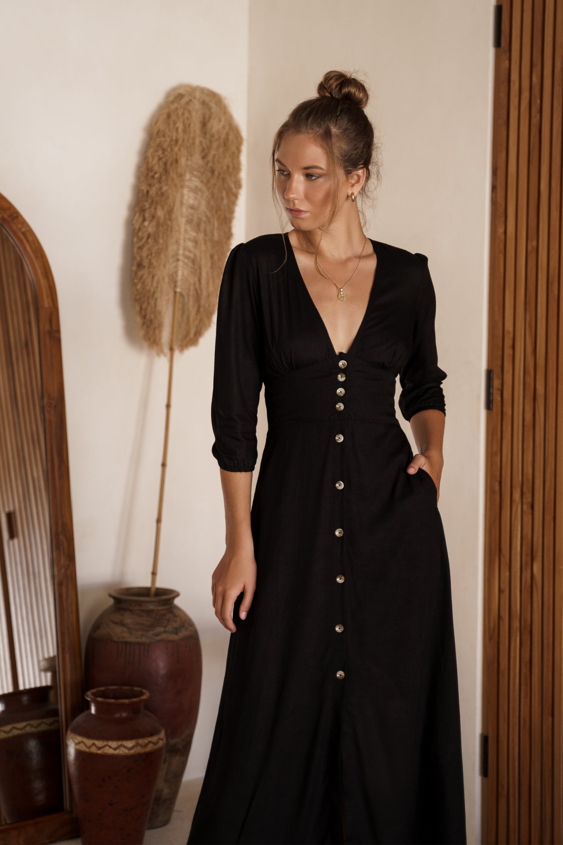 Buy Whisper Light Button up Midi Dress by ELF