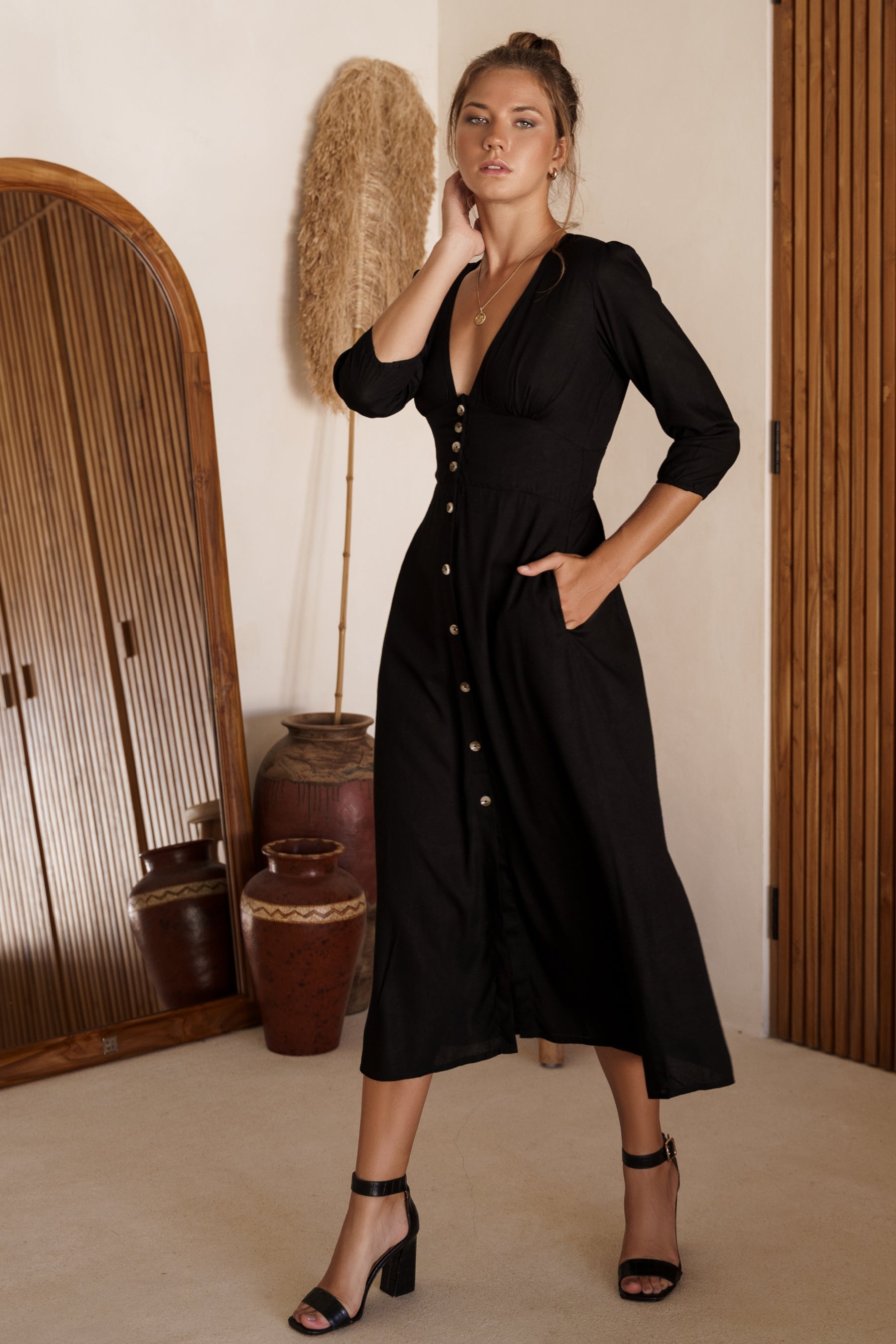 Buy Whisper Light Button up Midi Dress by ELF