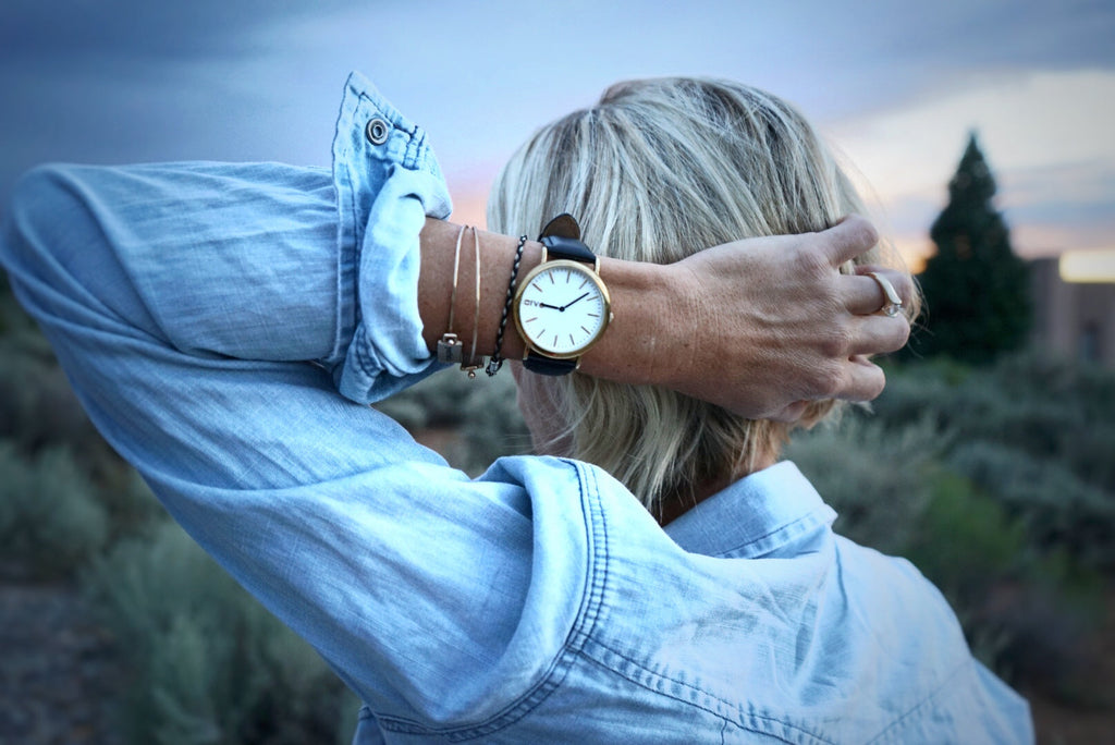 Buy Arvo White Time Sawyer Watch - Gold - Black Leather by Arvo