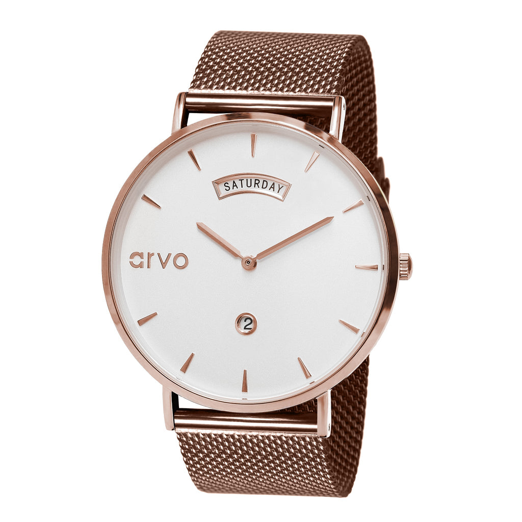 Buy Arvo Awristacrat Watch - Rose - Rose Mesh Band by Arvo