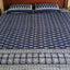 The Decor Nook White Leaf Pattern Indigo Blue Bedsheet With Two Pillow Covers by Distacart