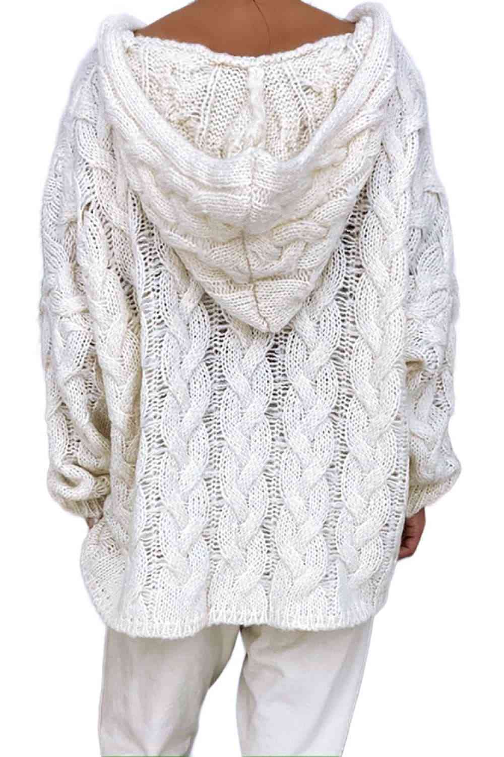 Buy Cable-Knit Hooded Sweater by O & Y.M
