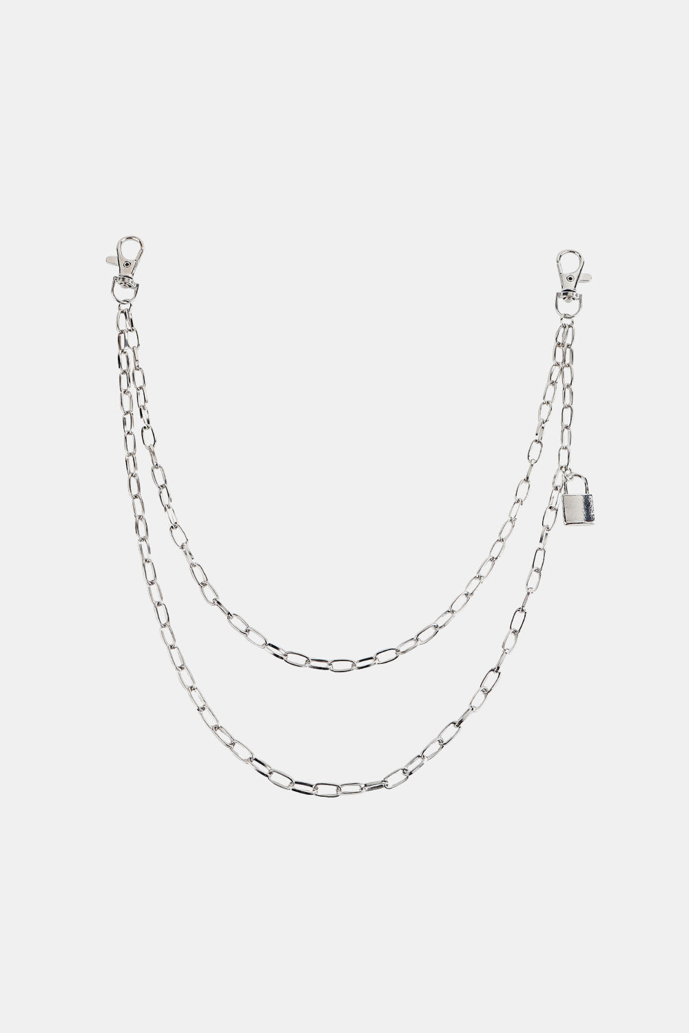 Buy Double Layered Iron Chain Belt with Lock Charm by Faz