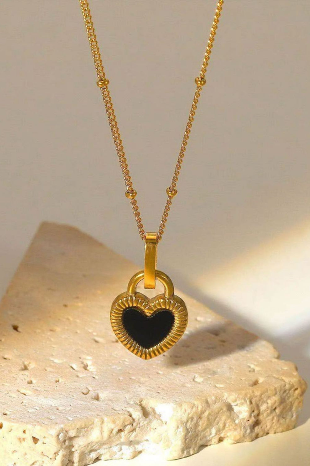Buy Contrast Heart Pendant Necklace by Faz