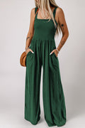 Buy Smocked Square Neck Wide Leg Jumpsuit with Pockets by Faz