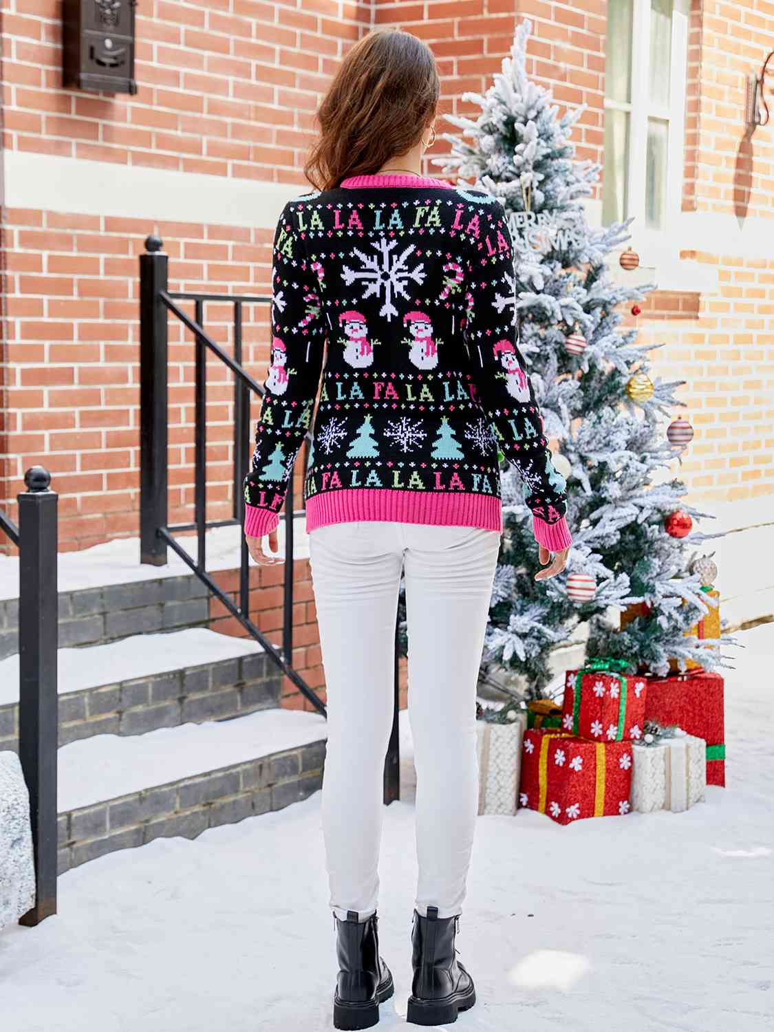 Buy Christmas Ribbed Trim Sweater by Faz