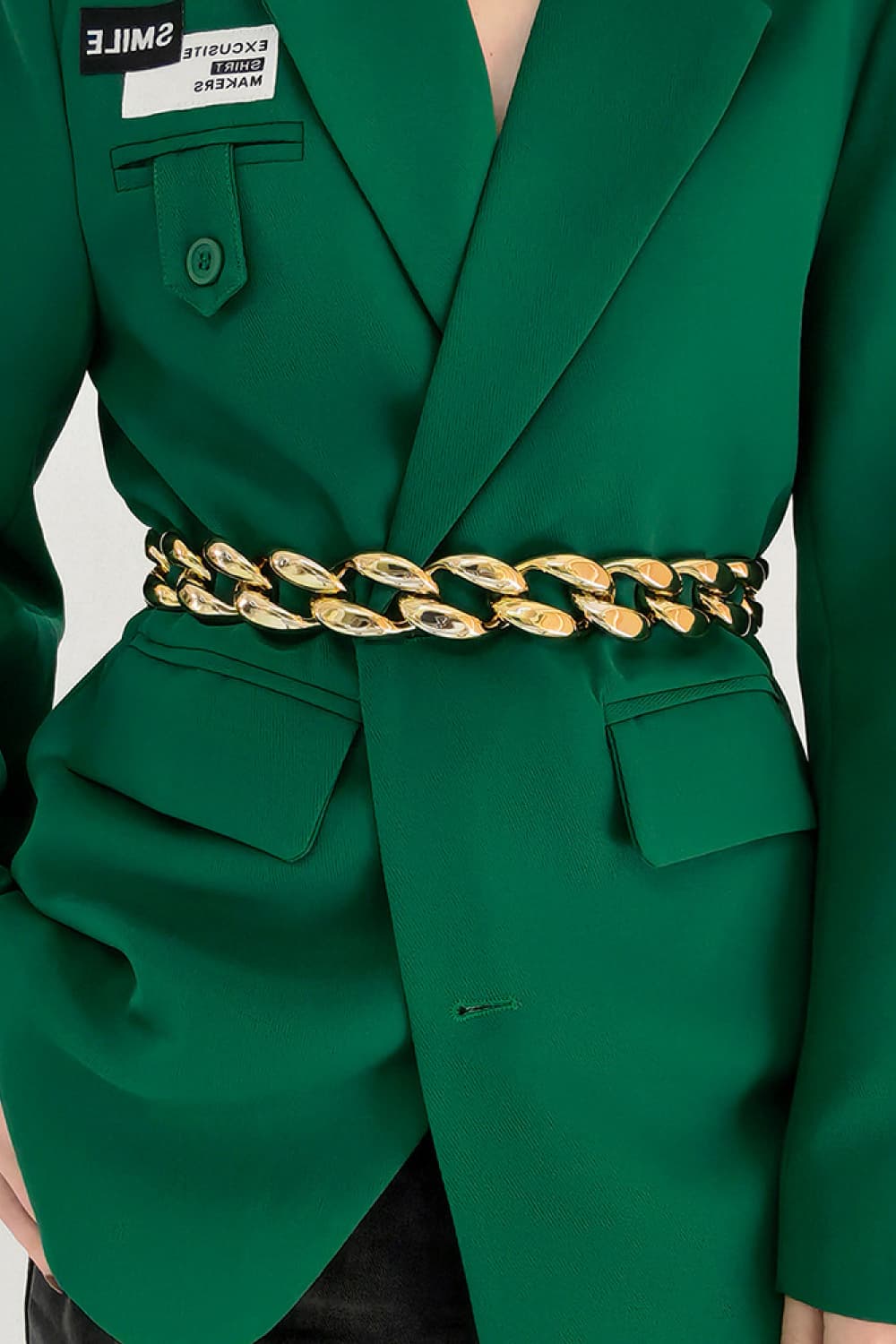 Buy 1.2" Width Acrylic Curb Chain Belt by Faz