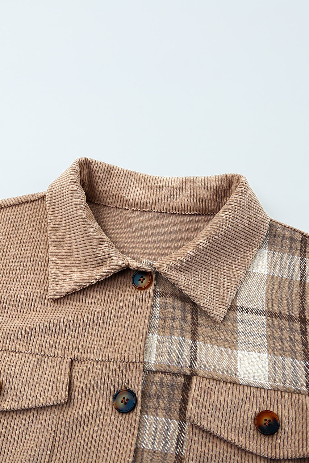 Buy Plaid Corduroy Dropped Shoulder Jacket by Faz