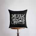 Buy Merry Christmas Black and White Throw Pillow Cover by UniikPillows