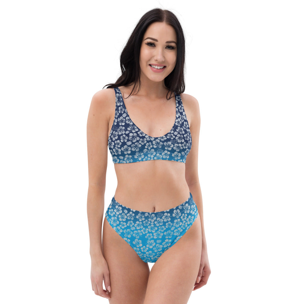 Alaska Libertarian Hawaiian Ladies High Waisted Bikini - With Igloos and Porcupines