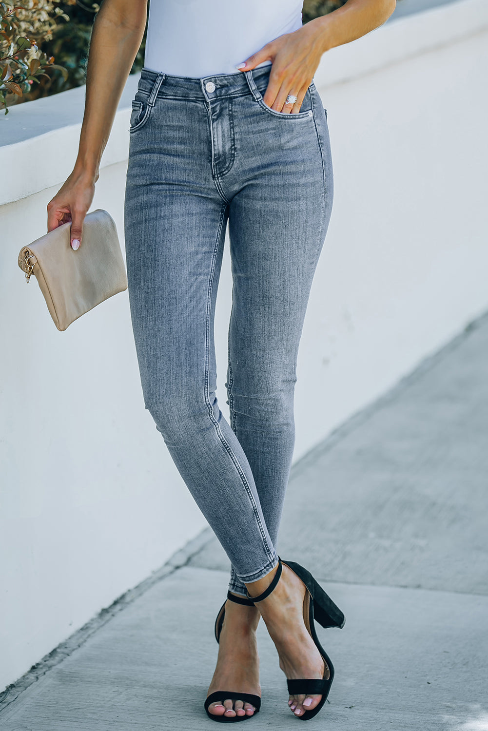 Buy Ankle-Length Skinny Jeans with Pockets by Faz