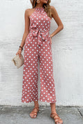 Buy Polka Dot Grecian Wide Leg Jumpsuit by Faz