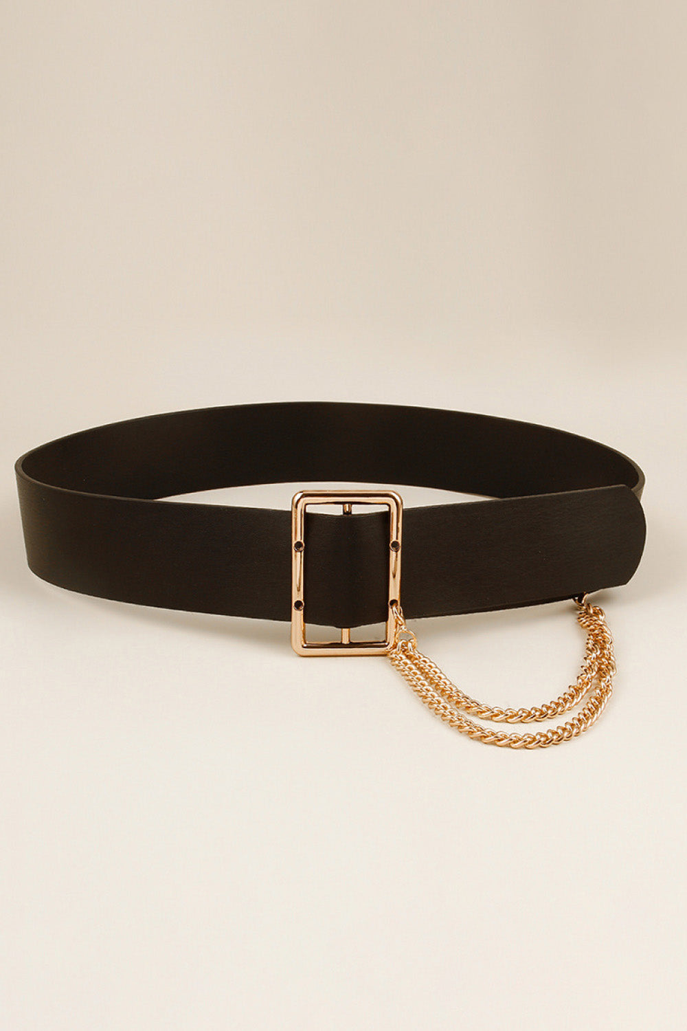 Buy PU Leather Wide Belt with Chain by Faz