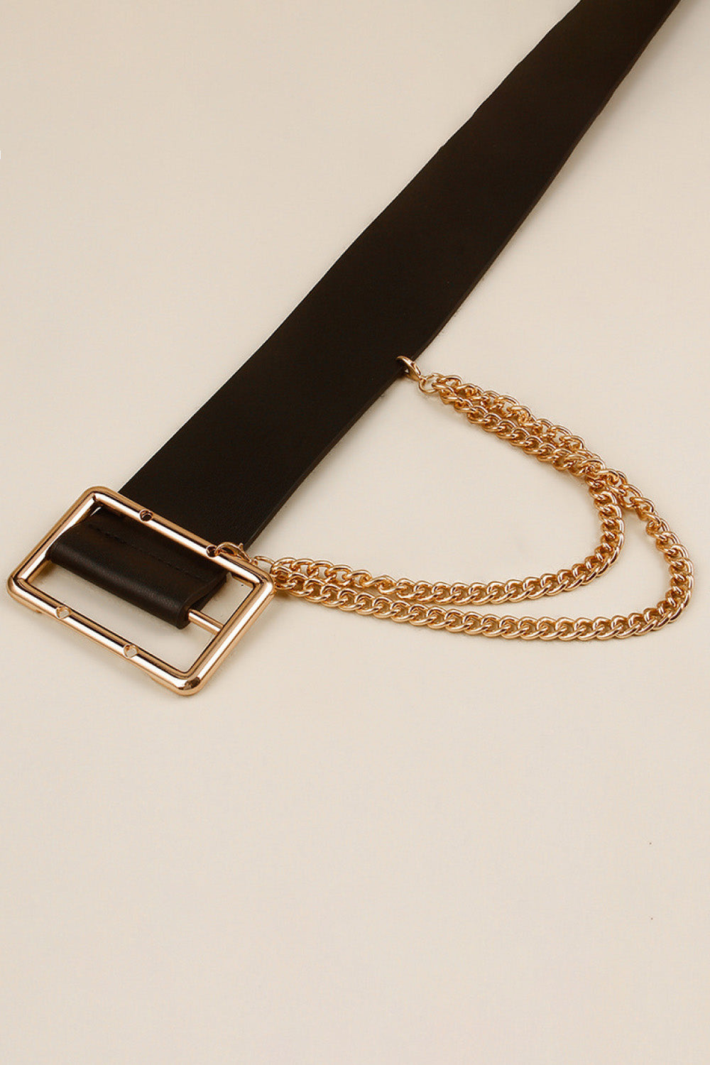 Buy PU Leather Wide Belt with Chain by Faz