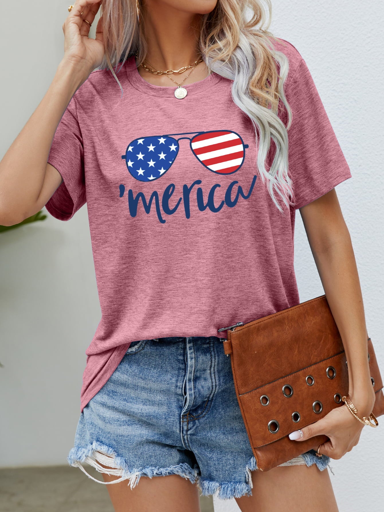 Buy US Flag Glasses Graphic Tee by Faz