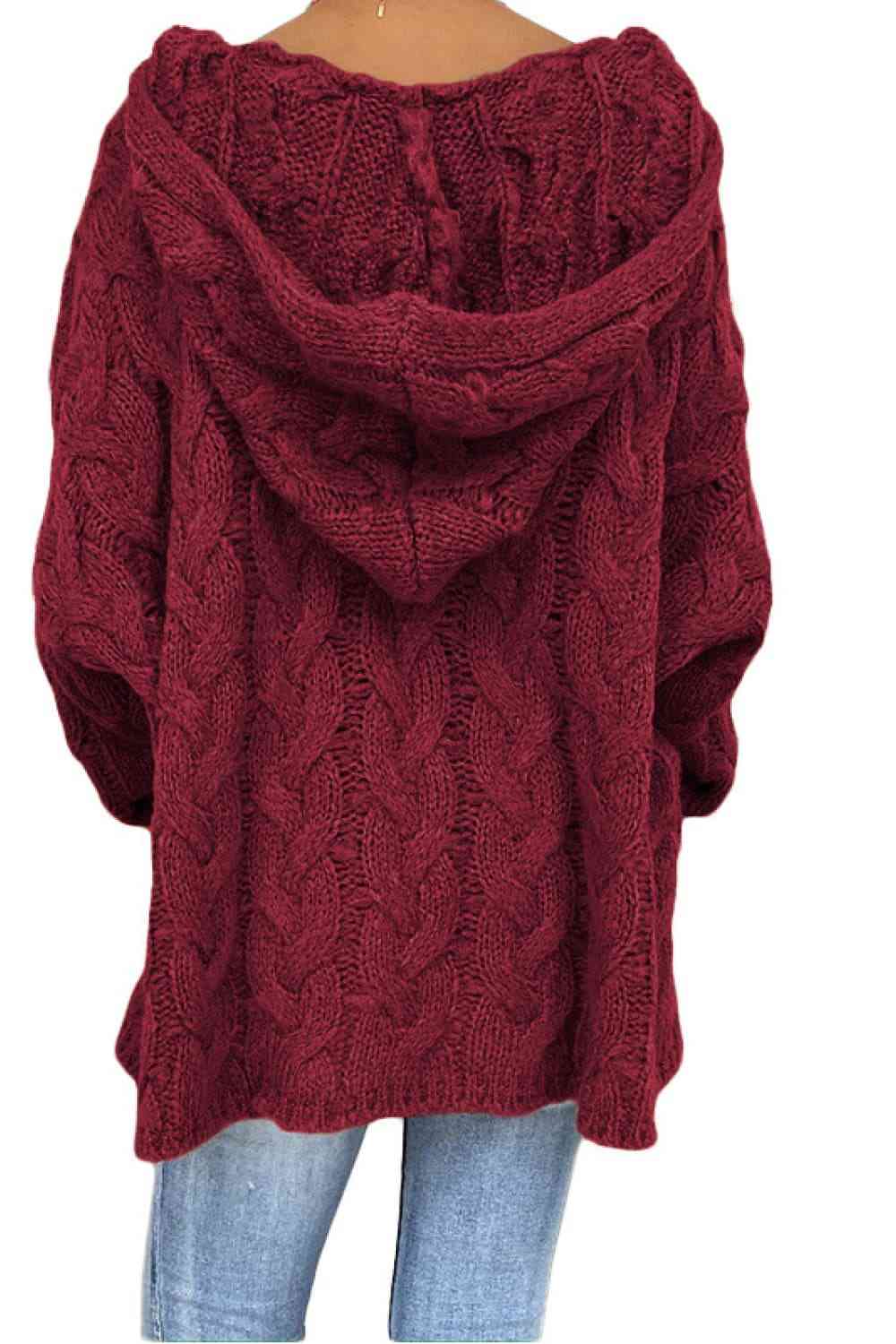 Buy Cable-Knit Hooded Sweater by O & Y.M