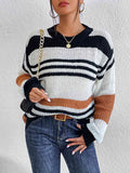 Buy Striped Round Neck Sweater by O & Y.M