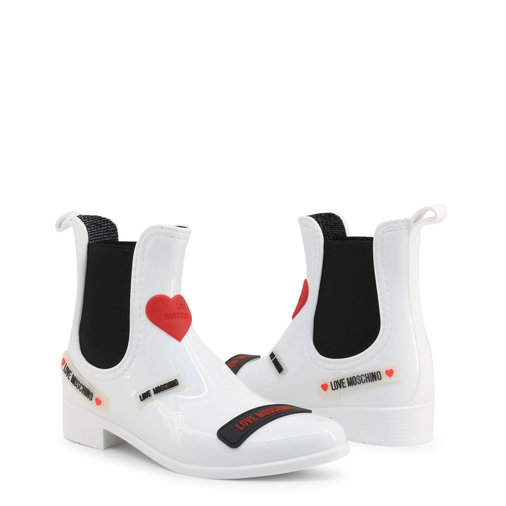 Buy Love Moschino Heart Logo Round Toe Ankle Boots by Love Moschino