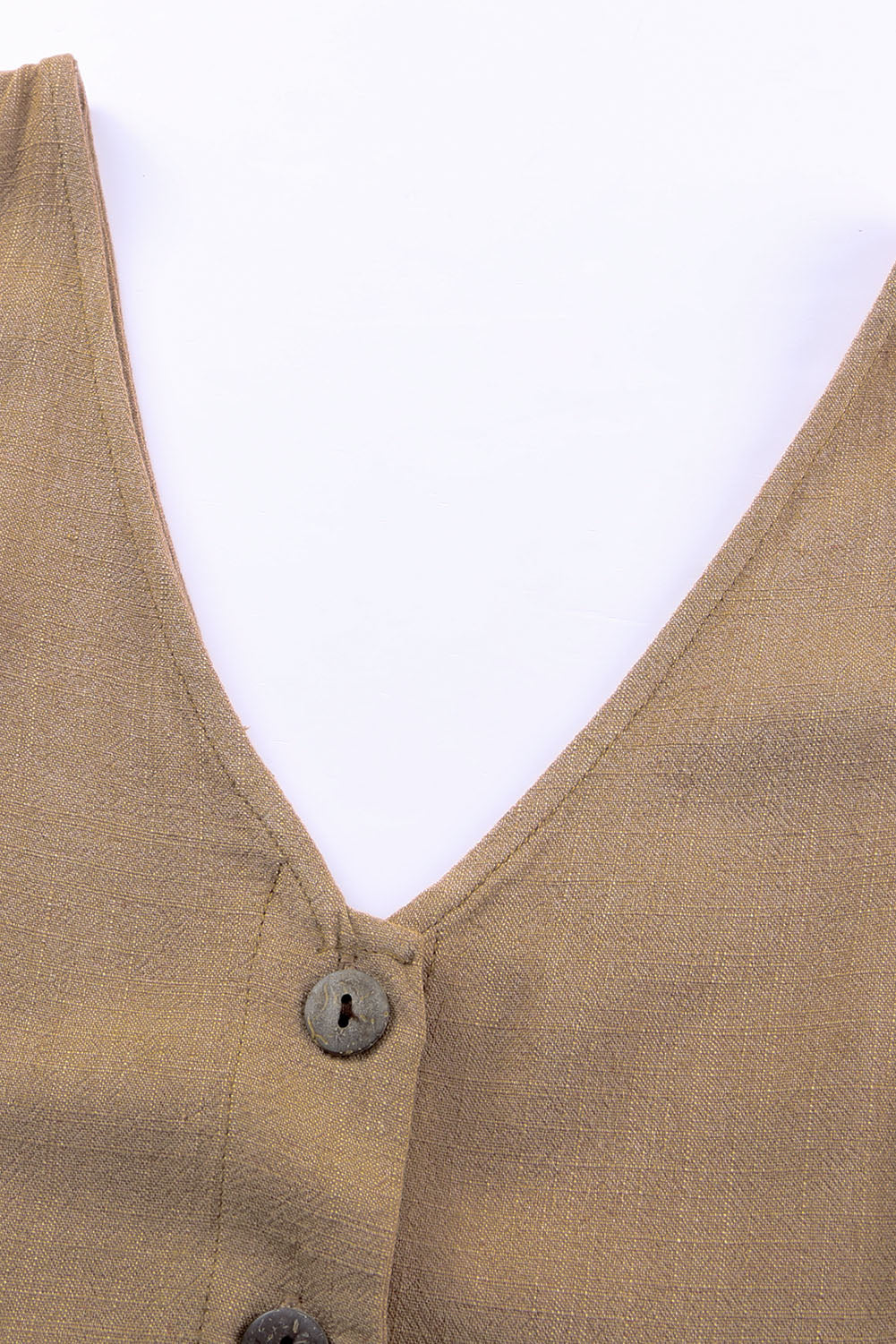 Buy Tie-Waist Buttoned Plunge Sleeveless Romper by Faz